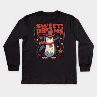 Sweet Dreams Penguin Freddy Halloween Vintage Kids Long Sleeve T-Shirt